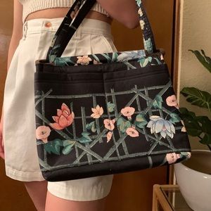 80s TOBY WESTON Asian inspired fabric handbag